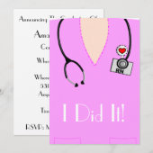 Urse Graduation Invitations Roze Kaart (Voorkant / Achterkant)