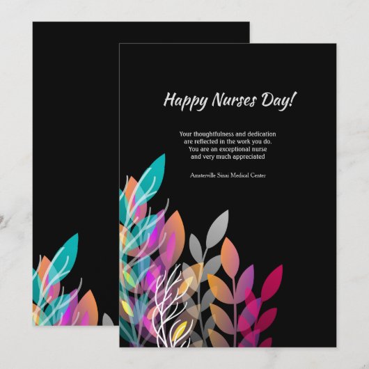Urses Day Floral Card Kaart (Voorkant / Achterkant)