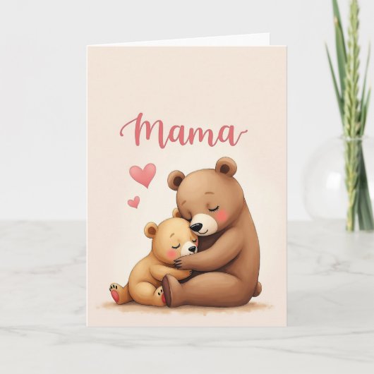 Ursine Moederdag Knuffelkaart Kaart (Voorkant)
