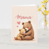 Ursine Moederdag Knuffelkaart Kaart (Gele Bloem)