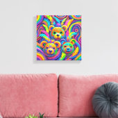 Ursinhos com máscara para o carnaval  canvas afdruk (Insitu (Woonkamer))