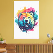 Urso vibrante canvas afdruk (Insitu (Woonkamer))