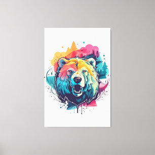 Urso vibrante canvas afdruk