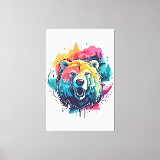 Urso vibrante canvas afdruk