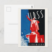 URSS Leningrad USSR Vintage Poster 1932 Briefkaart (Voorkant / Achterkant)