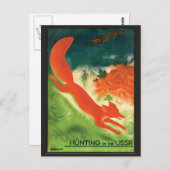 URSS Rusland vintage briefkaart vossenjacht (Voorkant / Achterkant)