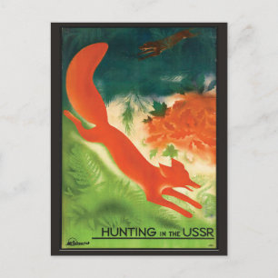 URSS Rusland vintage briefkaart vossenjacht