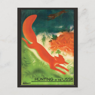 URSS Rusland vintage briefkaart vossenjacht
