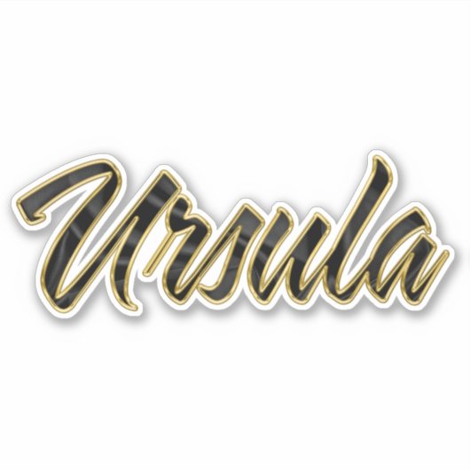 Ursula black gold Lettering Aufkleber Sticker (Voorkant)