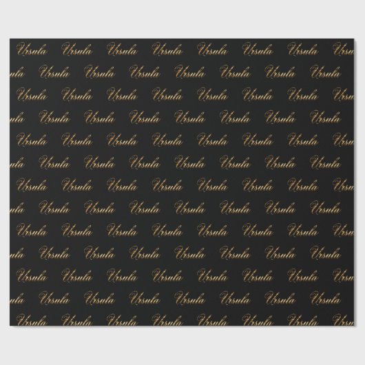 Ursula gold Design Lettering Geschenkpapier Cadeaupapier (Vlak)