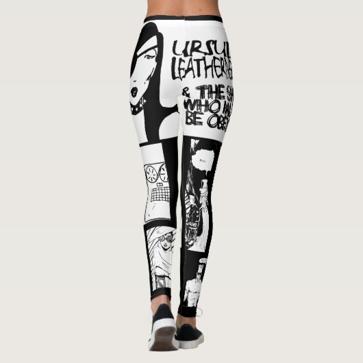 Ursula LEatherneck Punk Comic Strip Art Leggings (Achterkant)