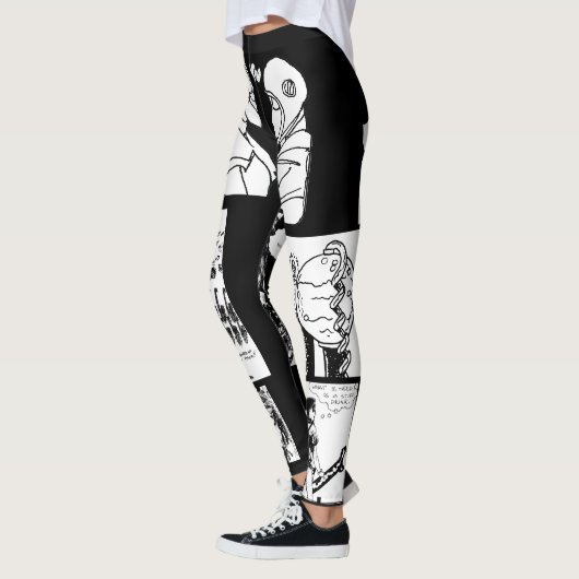 Ursula LEatherneck Punk Comic Strip Art Leggings (Links)