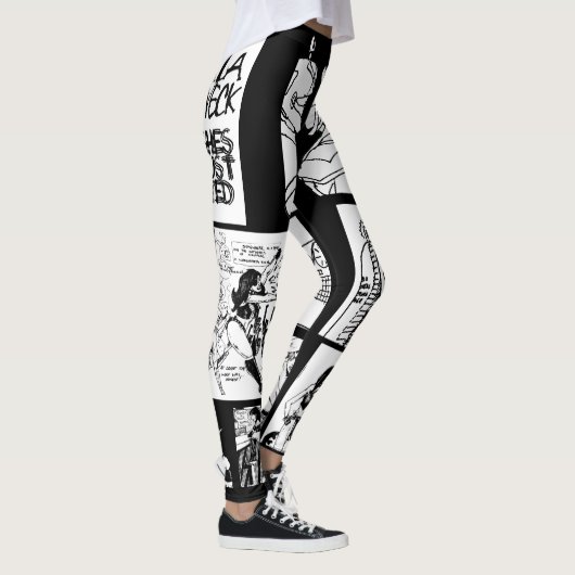 Ursula LEatherneck Punk Comic Strip Art Leggings (Rechts)