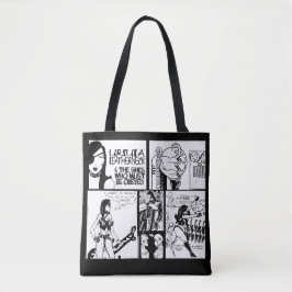 Ursula Leatherneck Punk stripkunst Tote Bag