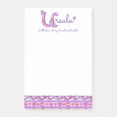 Ursula letter U naam betekent roze paarse Post-it® Notes (Voorkant)