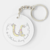 Ursula monogram letter U naam en betekenis Sleutelhanger (Achterkant)