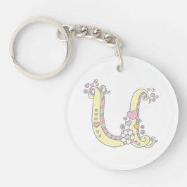 Ursula monogram letter U naam en betekenis Sleutelhanger