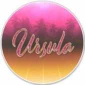 Ursula Vorname Name golden pink Aufkleber Sticker (Voorkant)