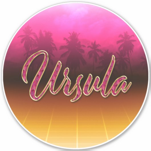 Ursula Vorname Name golden pink Aufkleber Sticker (Voorkant)