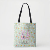 Ursula's Delightful Dots - Boho Bloemige Monogram Tote Bag (Voorkant)