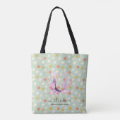 Ursula's Delightful Dots - Boho Bloemige Monogram Tote Bag (Achterkant)