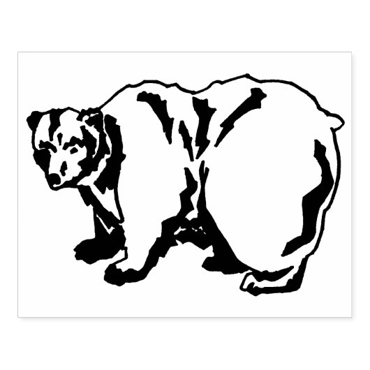 Ursus arctos grizzly beer rubberstempel (Afrduk)