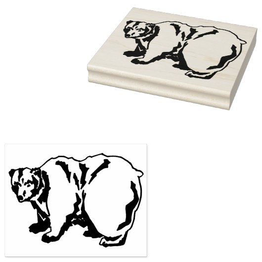 Ursus arctos grizzly beer rubberstempel (Gestempeld)