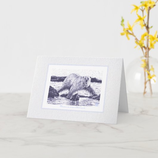 Ursus Maritimus Polar Beer Blank Kaart (Gele Bloem)