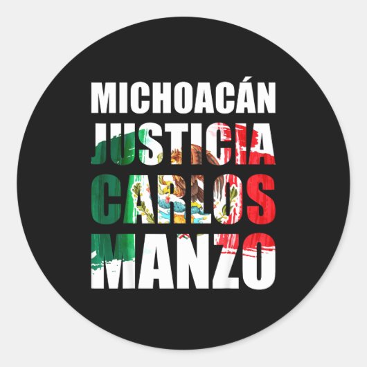 Uruapan Michoacán México, Carlos Manzo, Mexicans M Ronde Sticker (Voorkant)