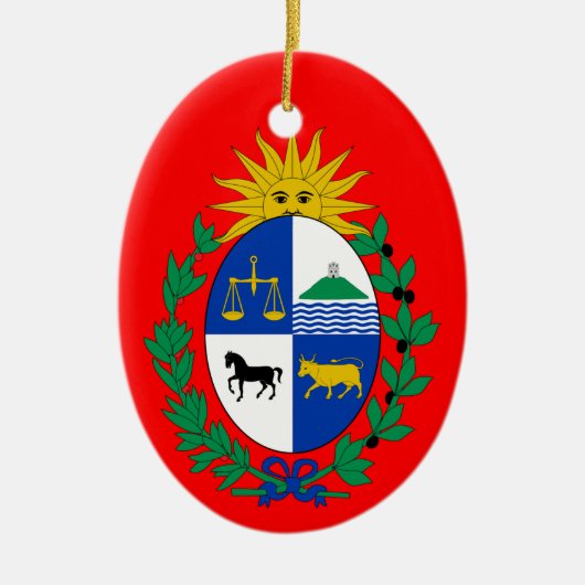 URUGUAY* Aangepaste keramische kerstversiering Keramisch Ornament (Voorkant)