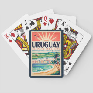 Uruguay Cultuur Illustratie Reis Kunst Vintage Pokerkaarten