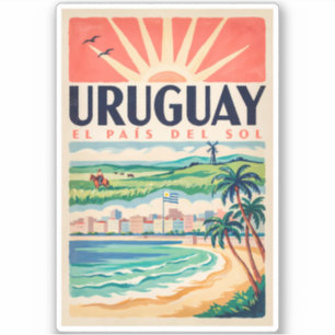 Uruguay Cultuur Illustratie Reis Kunst Vintage Sticker