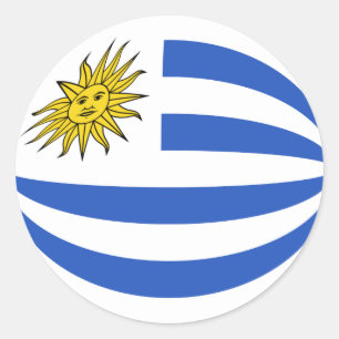 Uruguay Fisheye Vlag Sticker