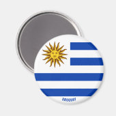 Uruguay Flag Charming Patriotic Magneet (Voorkant / Achterkant)
