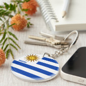 Uruguay Flag Charming Patriotic Sleutelhanger (Voorkant Rechts)