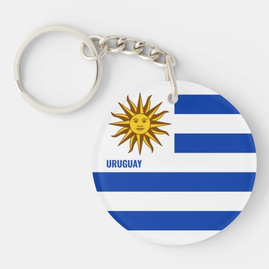 Uruguay Flag Charming Patriotic Sleutelhanger (Voorkant)