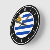 Uruguay Flag Elegant Ronde Klok (Hoek)