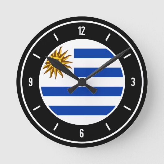 Uruguay Flag Elegant Ronde Klok (Voorkant)
