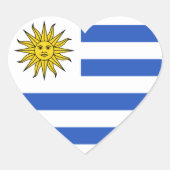 Uruguay Flag Hart Sticker (Voorkant)