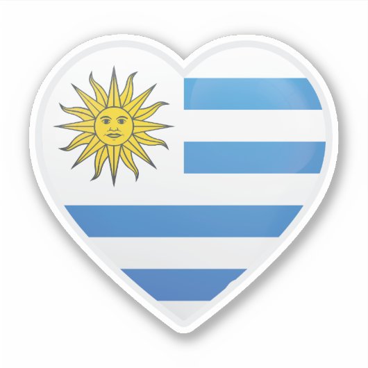 Uruguay Flag Liefde Icon Sticker (Voorkant)