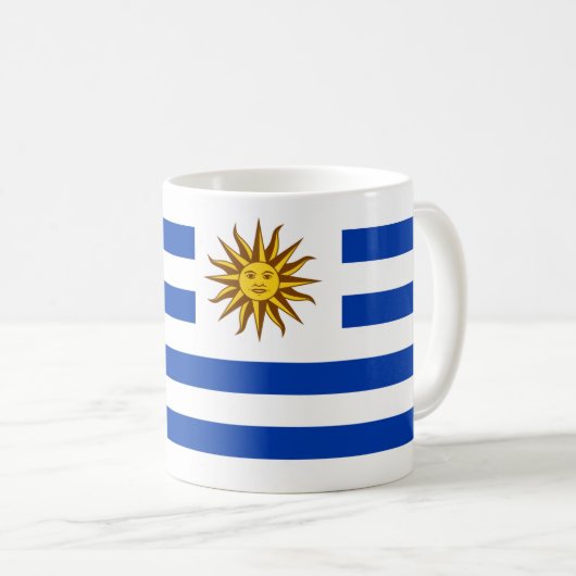 "Uruguay Flag Mok - Bright National Pride Ceramic (Voorkant rechts)