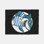 Uruguay Flag Shark Funny Uruguayan  Fleece Deken (Voorkant (Horizontaal))