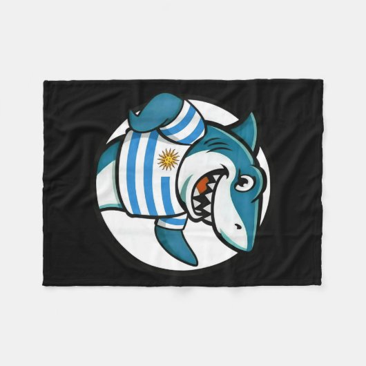 Uruguay Flag Shark Funny Uruguayan  Fleece Deken (Voorkant (Horizontaal))