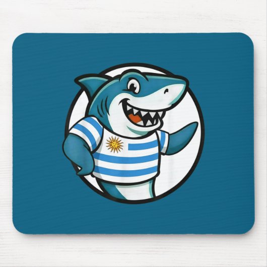 Uruguay Flag Shark Funny Uruguayan Muismat (Voorkant)