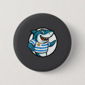 Uruguay Flag Shark Funny Uruguayan Ronde Button 5,7 Cm (Voorkant)