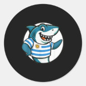 Uruguay Flag Shark Funny Uruguayan  Ronde Sticker (Voorkant)