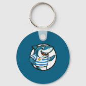 Uruguay Flag Shark Funny Uruguayan  Sleutelhanger (Voorkant)