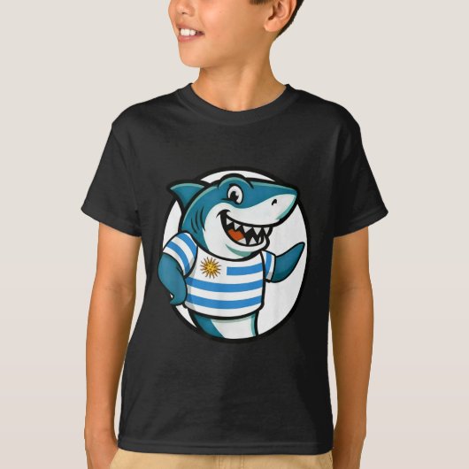 Uruguay Flag Shark Funny Uruguayan  T-shirt (Voorkant)