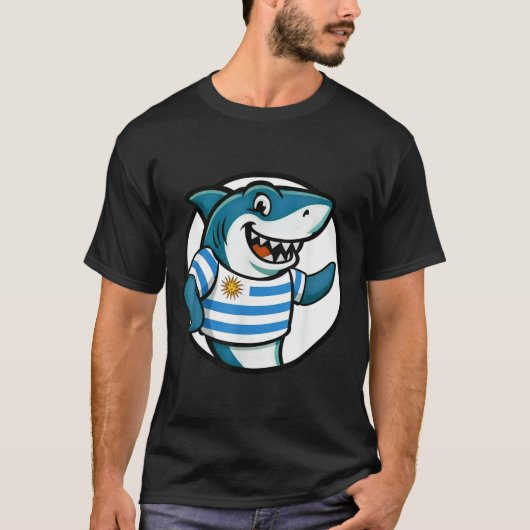 Uruguay Flag Shark Funny Uruguayan  T-shirt (Voorkant)
