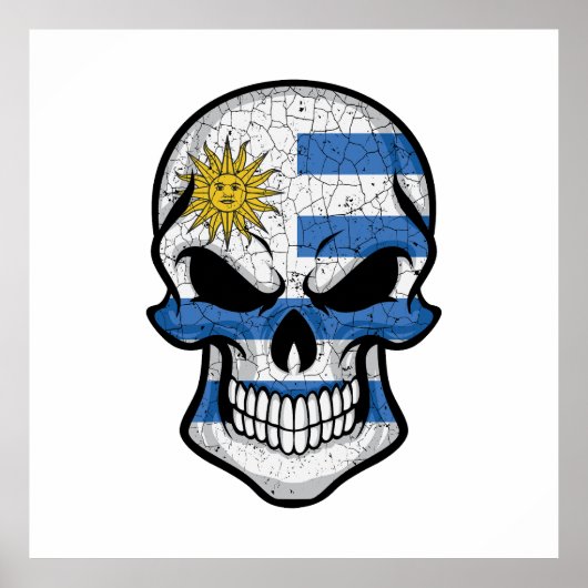 Uruguay glimlach schedelvlag poster (Voorkant)